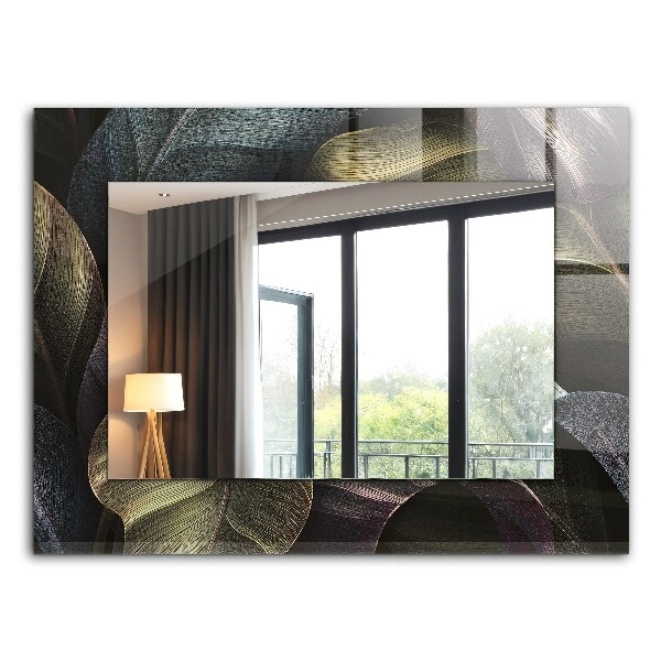 Spegel med tryck Färgglada växtblad