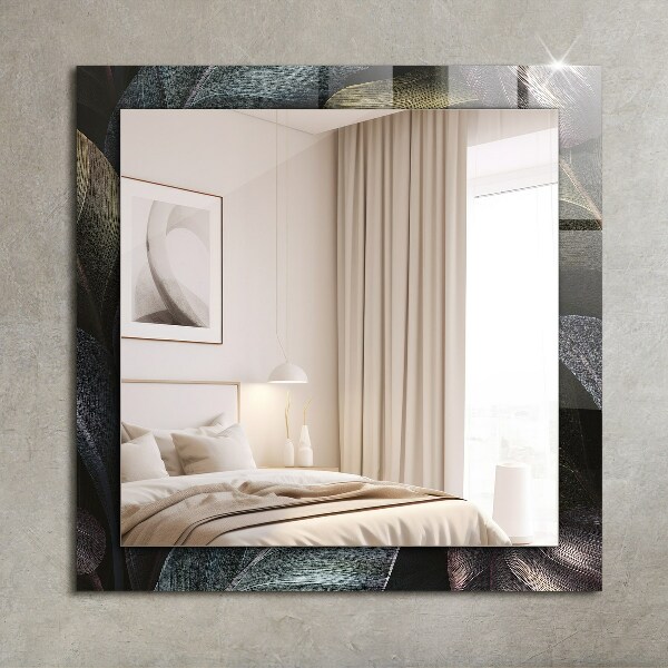 Spegel med tryck Färgglada växtblad