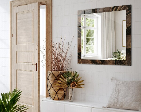 Spegel med tryckt ram Tropiska löv