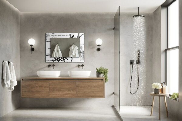 Spegel med tryckt ram Moderna abstrakta mallar