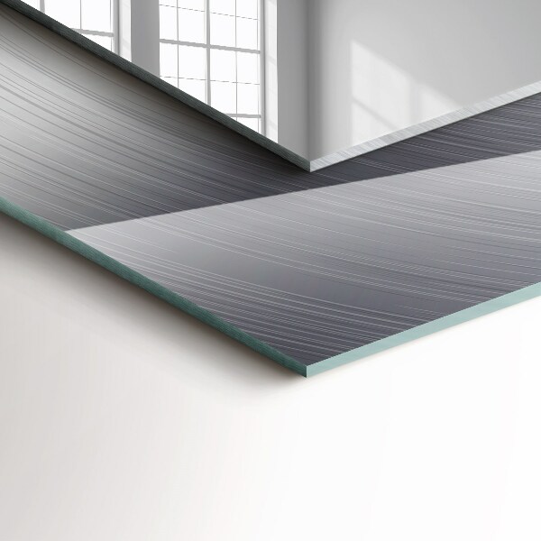 Rektangulär spegel med tryckt ram Rund metallisk yta