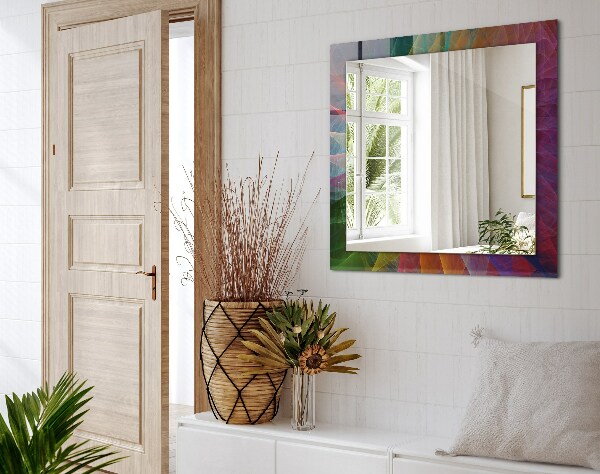 Rektangulär spegel med tryckt ram Färgglad abstrakt spiral