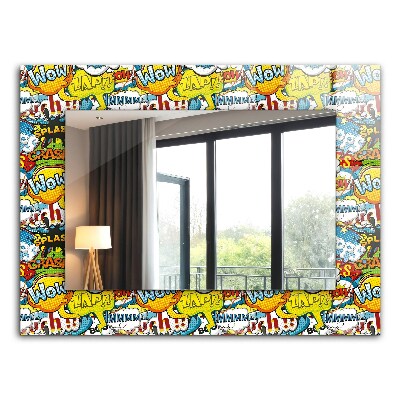 Spegel med tryckt ram Färgglada ballonger