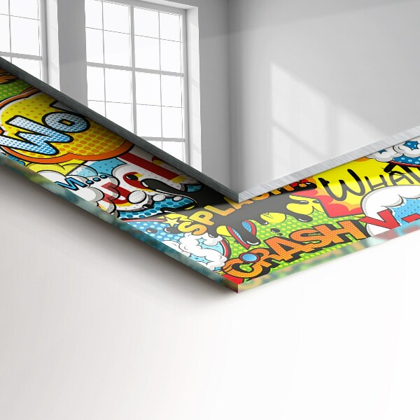 Spegel med tryckt ram Färgglada ballonger