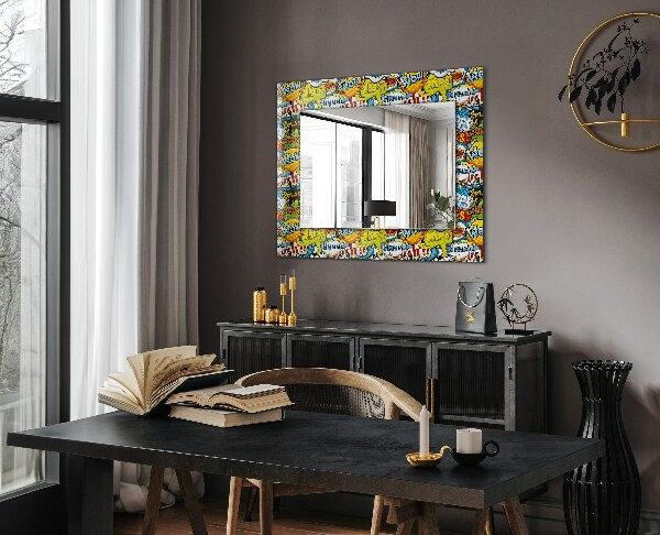 Spegel med tryckt ram Färgglada ballonger