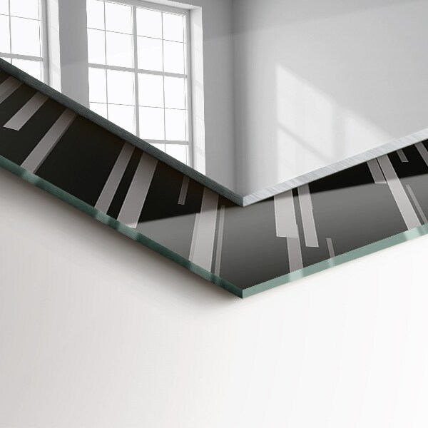 Rektangulär spegel med tryckt ram Ljushastighetseffekten