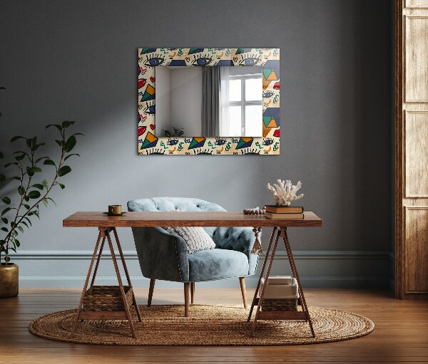 Spegel med tryck Ögon och mun former