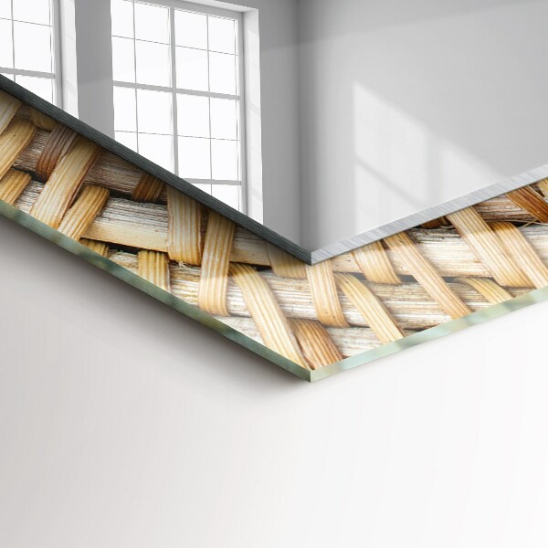 Spegel med tryckt ram Fläta