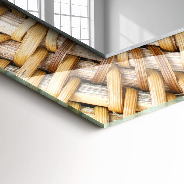 Spegel med tryckt ram Fläta