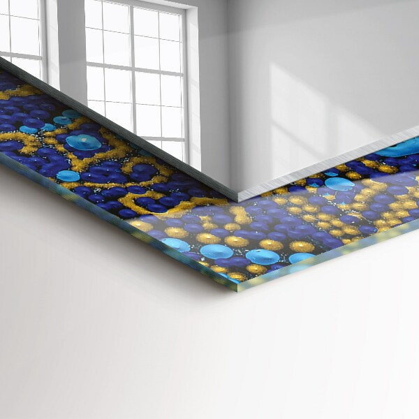 Spegel med tryck Mandala med blå prickar