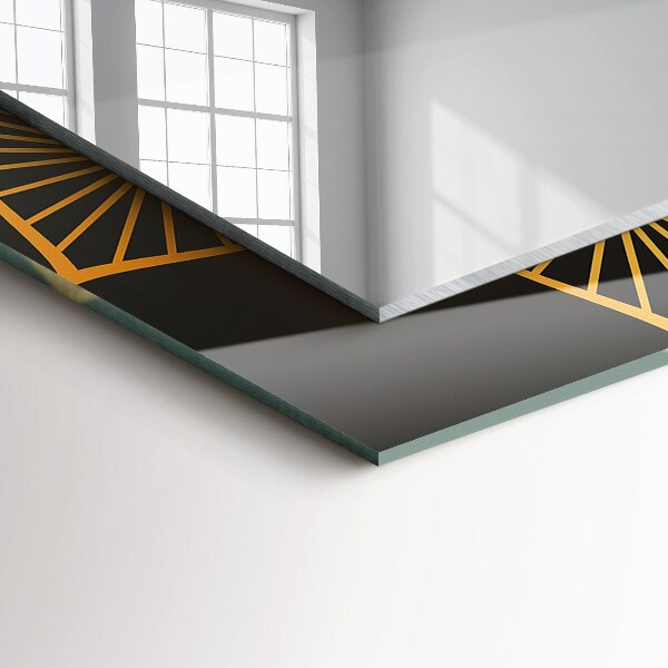 Rektangulär spegel med tryckt ram Mandala mönster