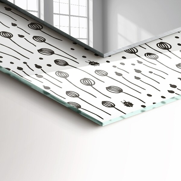 Rektangulär spegel med tryckt ram Minimalistisk karaktär