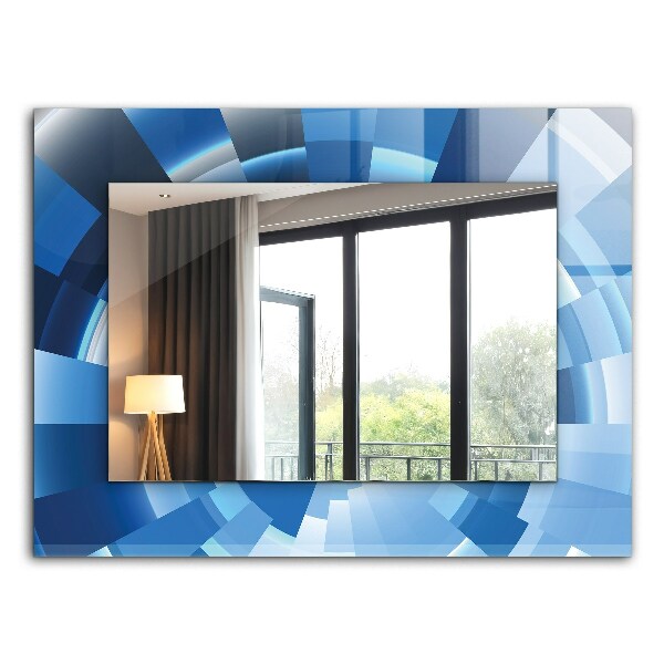 Rektangulär spegel med tryckt ram Abstrakt tunnel