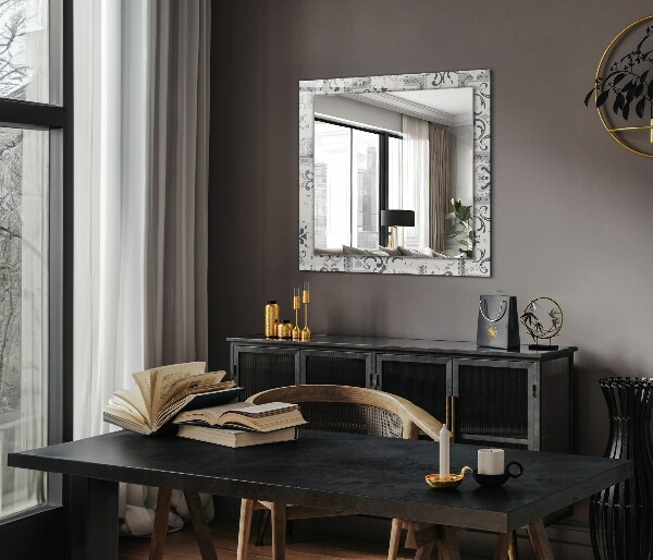 Spegel med tryckt ram Dekorativt kakelmönster