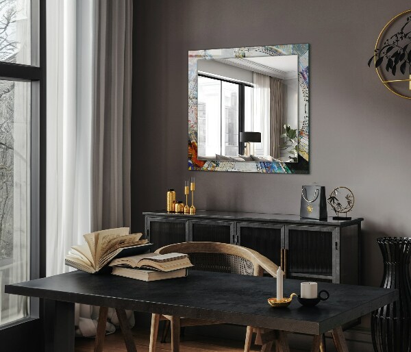 Spegel med tryck Abstrakt cirkulär mosaik