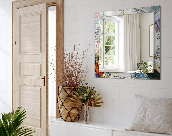 Spegel med tryck Abstrakt cirkulär mosaik