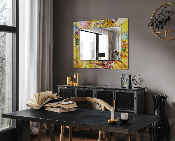 Spegel med tryck Abstrakt färgglad mosaik