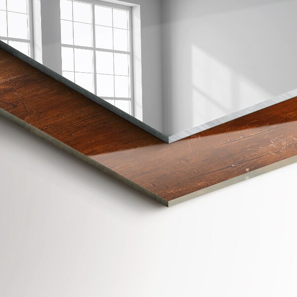 Rektangulär spegel med tryckt ram Antikt träbord