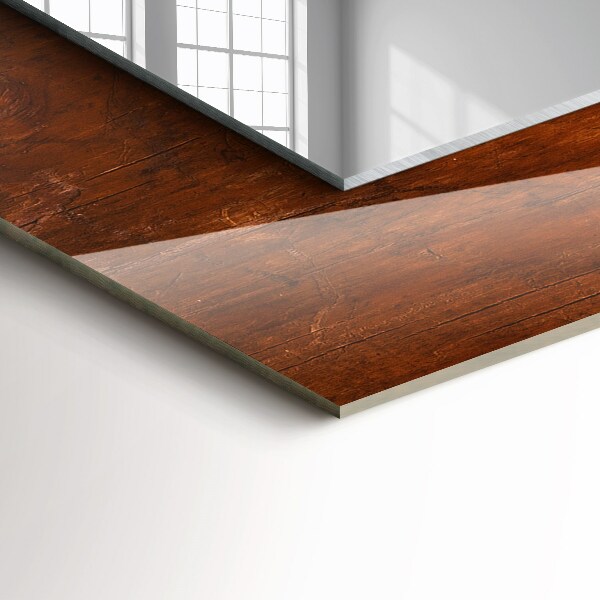 Rektangulär spegel med tryckt ram Antikt träbord