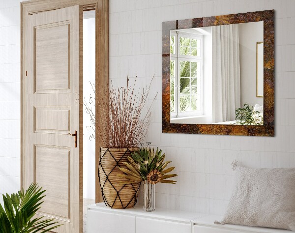 Spegel med tryckt ram Rostig metallyta