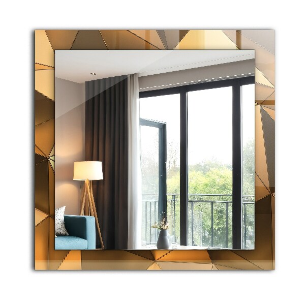 Spegel med tryck Gyllene geometriska motiv