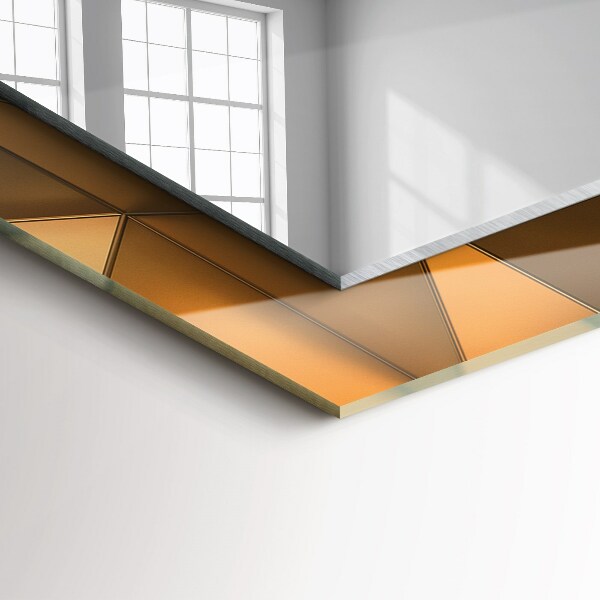 Spegel med tryck Gyllene geometriska motiv