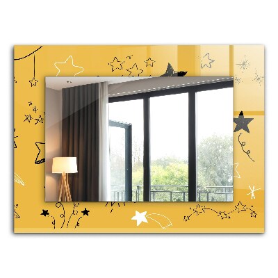 Spegel med tryckt ram Olika stjärnmotiv