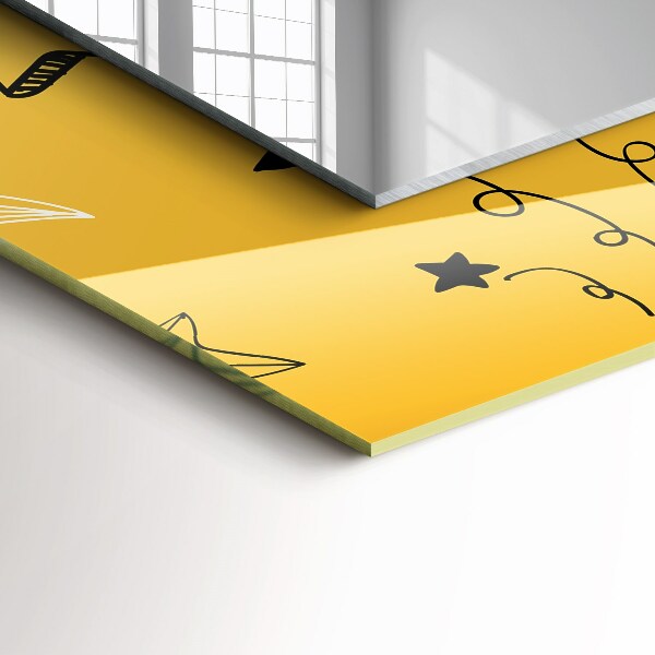 Spegel med tryckt ram Olika stjärnmotiv