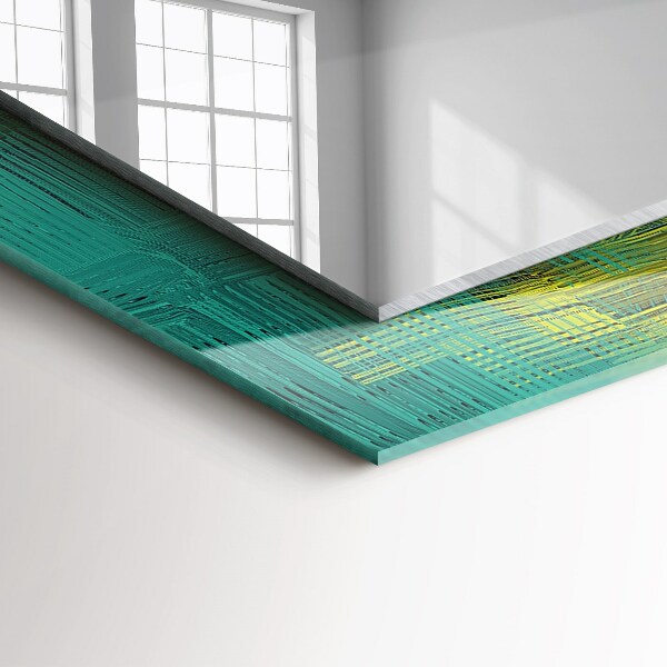 Rektangulär spegel med tryckt ram Abstrakt färgkomposition