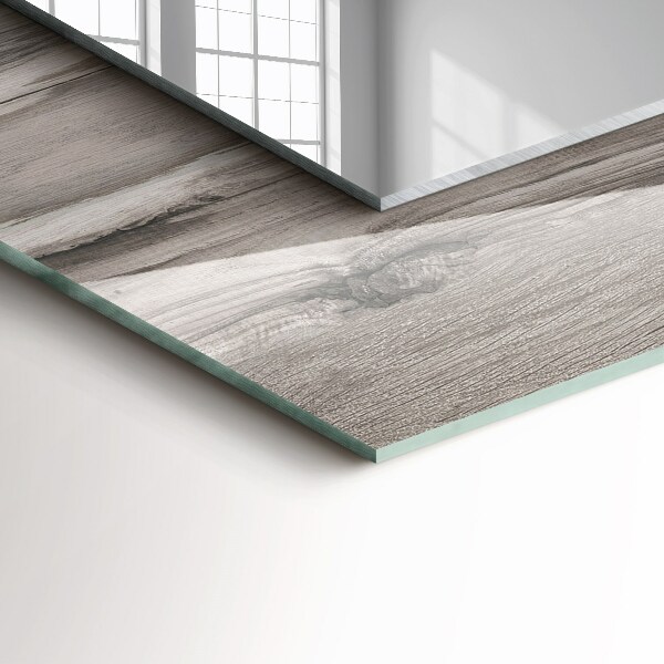 Rektangulär spegel med tryckt ram Träskiva textur