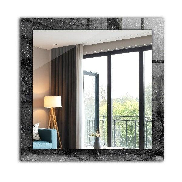 Spegel med tryck Sprickor i den svarta stenen