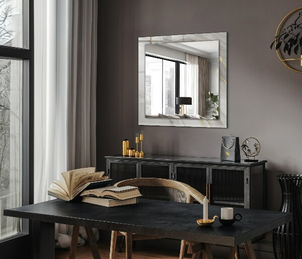 Rektangulär spegel med tryckt ram Grå marmor