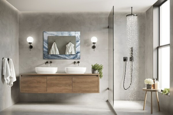 Spegel med tryckt ram Marmor nyanser