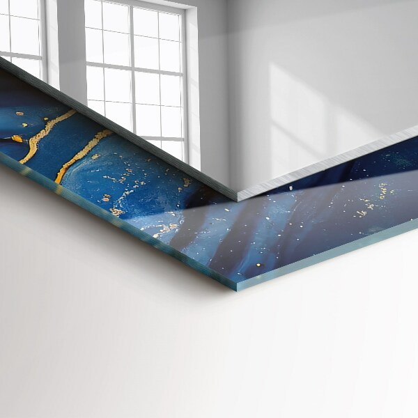 Rektangulär spegel med tryckt ram Abstrakt konst i marmor