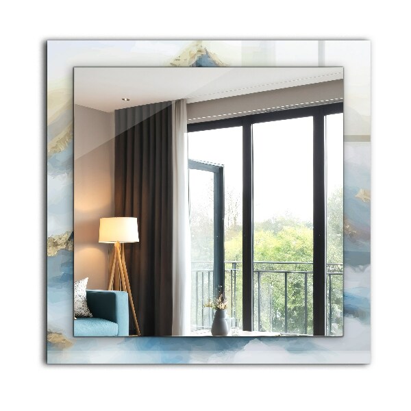 Spegel med tryck Etniskt motiv i färger