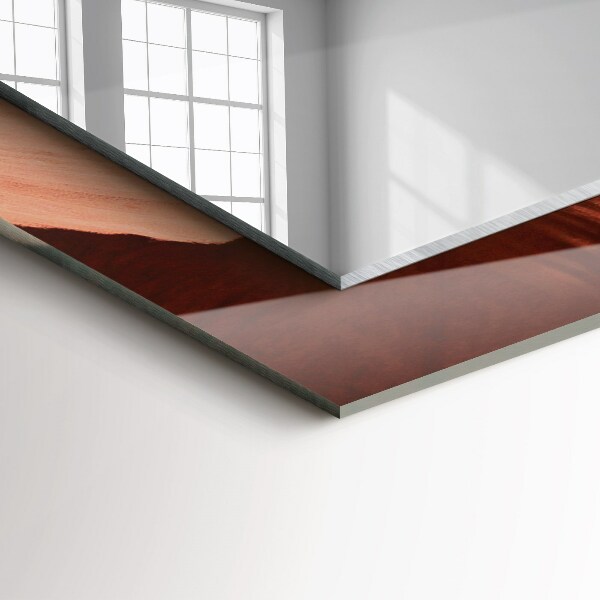 Rektangulär spegel med tryckt ram Motiverande fontän