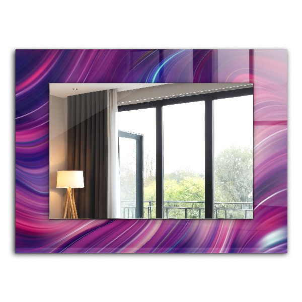 Rektangulär spegel med tryckt ram Färgglada palmer motiv