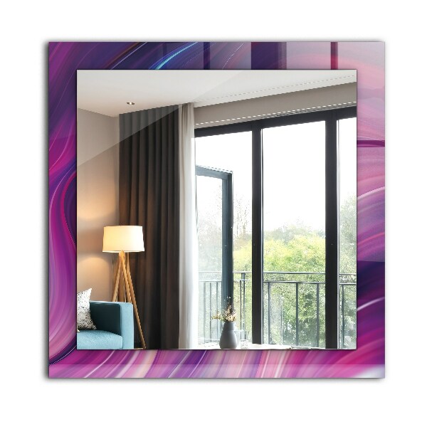 Rektangulär spegel med tryckt ram Färgglada palmer motiv