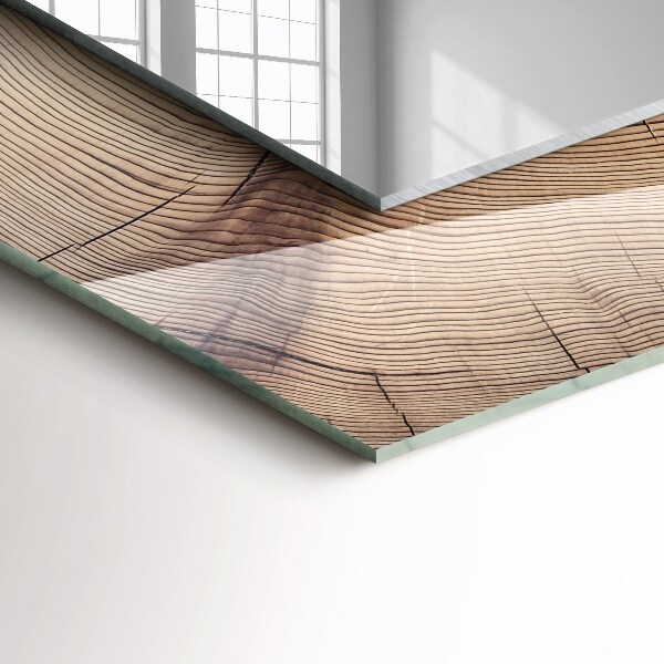 Rektangulär spegel med tryckt ram Blommor och fåglar