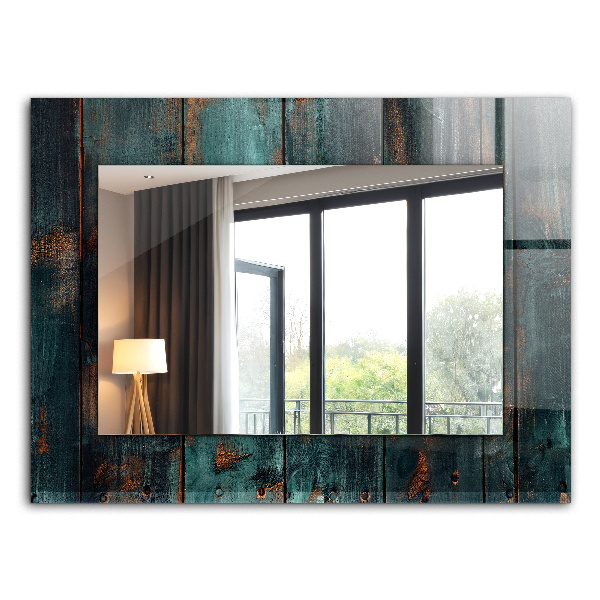 Spegel med tryckt ram Färgglada tropiska löv