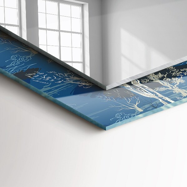 Spegel med tryckt ram Etniskt mönster