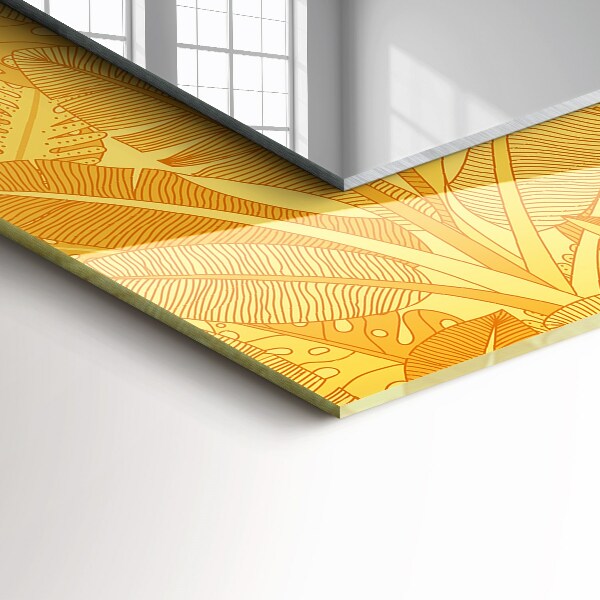 Spegel med tryckt ram Blad ränder