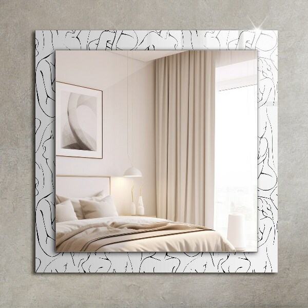 Rektangulär spegel med tryckt ram Abstrakt lava