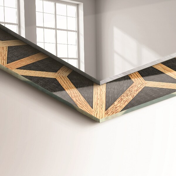 Spegel med tryckt ram Geometriskt benmönster