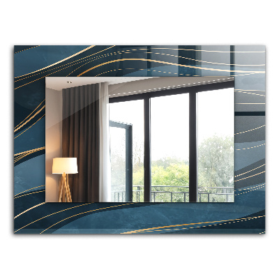 Rektangulär spegel med tryckt ram Astragalus rand