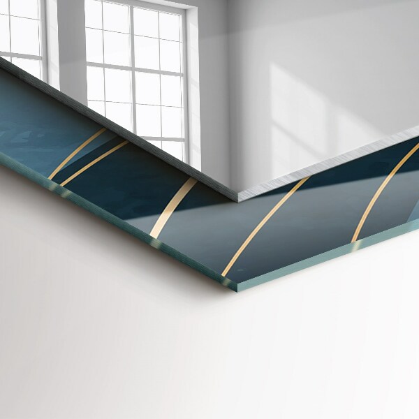 Rektangulär spegel med tryckt ram Astragalus rand