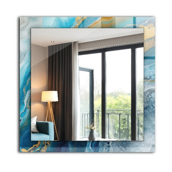 Spegel med tryckt ram Astratta frotté i marmorfärg