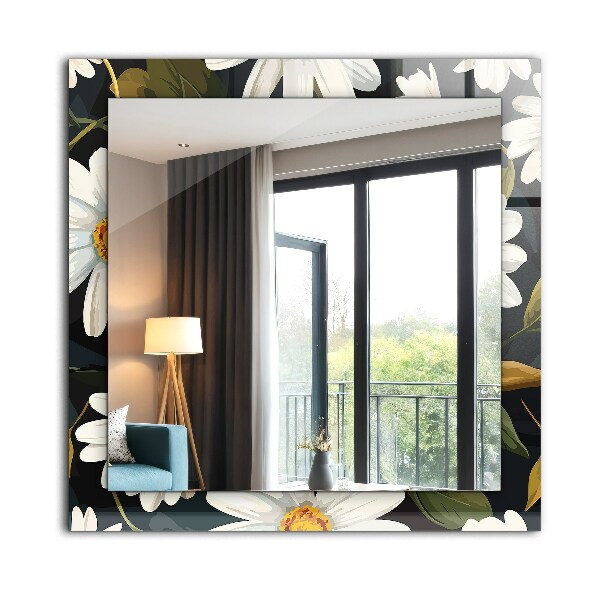 Spegel med tryckt ram Margherita bianca dimma