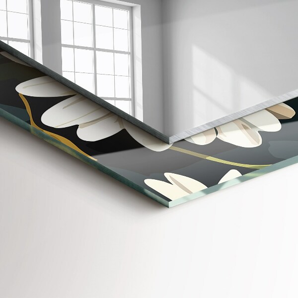 Spegel med tryckt ram Margherita bianca dimma