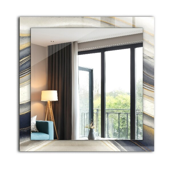 Rektangulär spegel med tryckt ram Färgglad dimma Astrata
